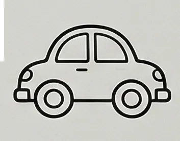 a car with a small outline on the front.webp